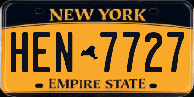 NY license plate HEN7727