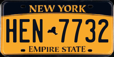 NY license plate HEN7732
