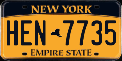 NY license plate HEN7735