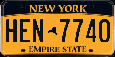 NY license plate HEN7740