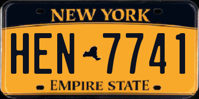 NY license plate HEN7741