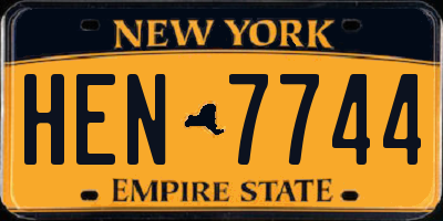 NY license plate HEN7744
