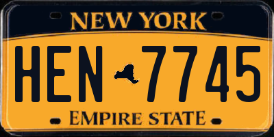 NY license plate HEN7745