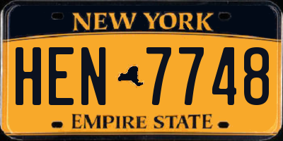 NY license plate HEN7748