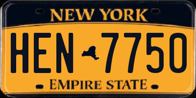 NY license plate HEN7750