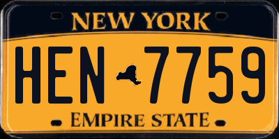 NY license plate HEN7759