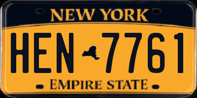 NY license plate HEN7761