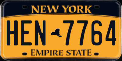 NY license plate HEN7764