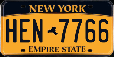 NY license plate HEN7766