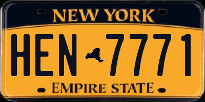 NY license plate HEN7771