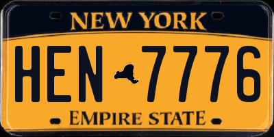 NY license plate HEN7776