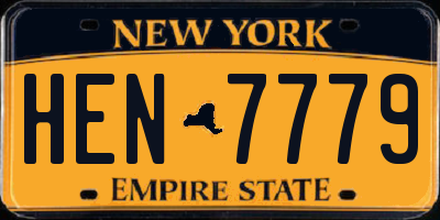 NY license plate HEN7779