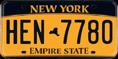 NY license plate HEN7780