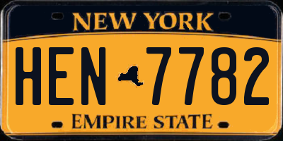 NY license plate HEN7782