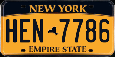 NY license plate HEN7786