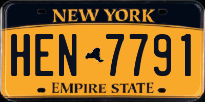 NY license plate HEN7791