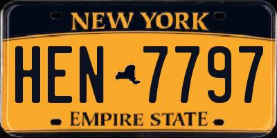 NY license plate HEN7797