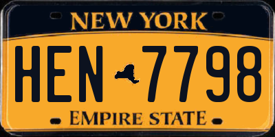 NY license plate HEN7798