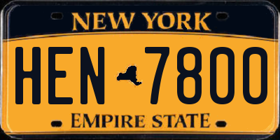 NY license plate HEN7800