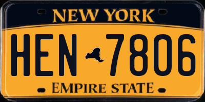 NY license plate HEN7806