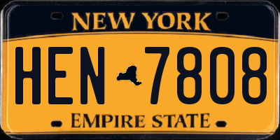 NY license plate HEN7808