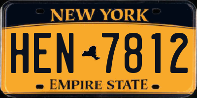 NY license plate HEN7812