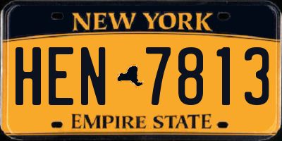 NY license plate HEN7813
