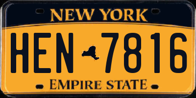 NY license plate HEN7816