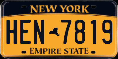 NY license plate HEN7819