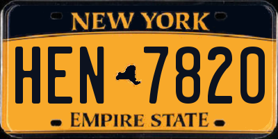 NY license plate HEN7820