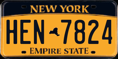 NY license plate HEN7824