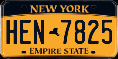 NY license plate HEN7825