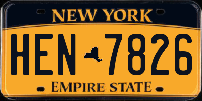 NY license plate HEN7826