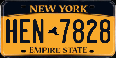 NY license plate HEN7828