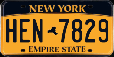 NY license plate HEN7829