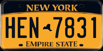 NY license plate HEN7831