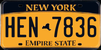 NY license plate HEN7836