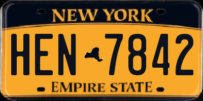 NY license plate HEN7842