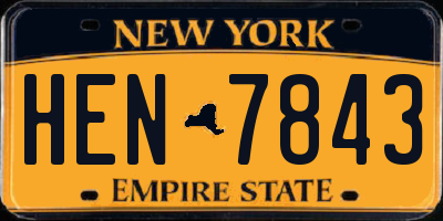 NY license plate HEN7843