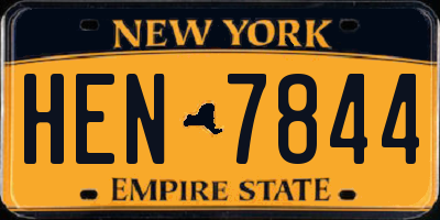 NY license plate HEN7844