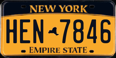 NY license plate HEN7846