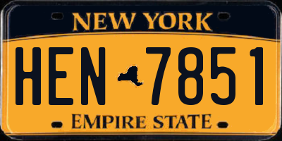 NY license plate HEN7851