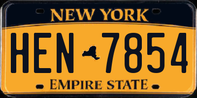 NY license plate HEN7854
