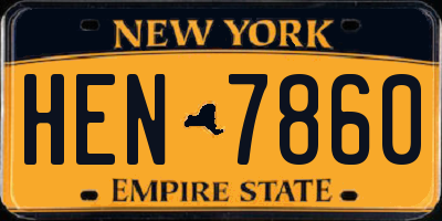 NY license plate HEN7860