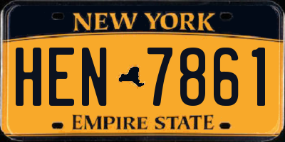 NY license plate HEN7861