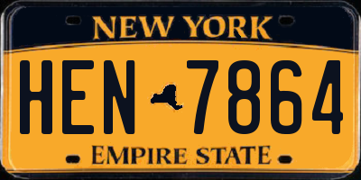 NY license plate HEN7864