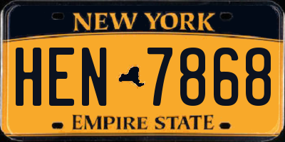NY license plate HEN7868