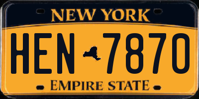 NY license plate HEN7870