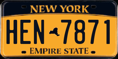 NY license plate HEN7871