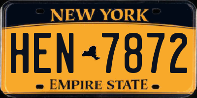 NY license plate HEN7872